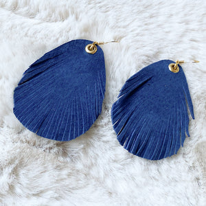 Leather Feather - Navy