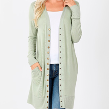 Load image into Gallery viewer, Sage Long Button Cardi