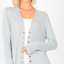 Load image into Gallery viewer, Light Grey Long Button Cardi