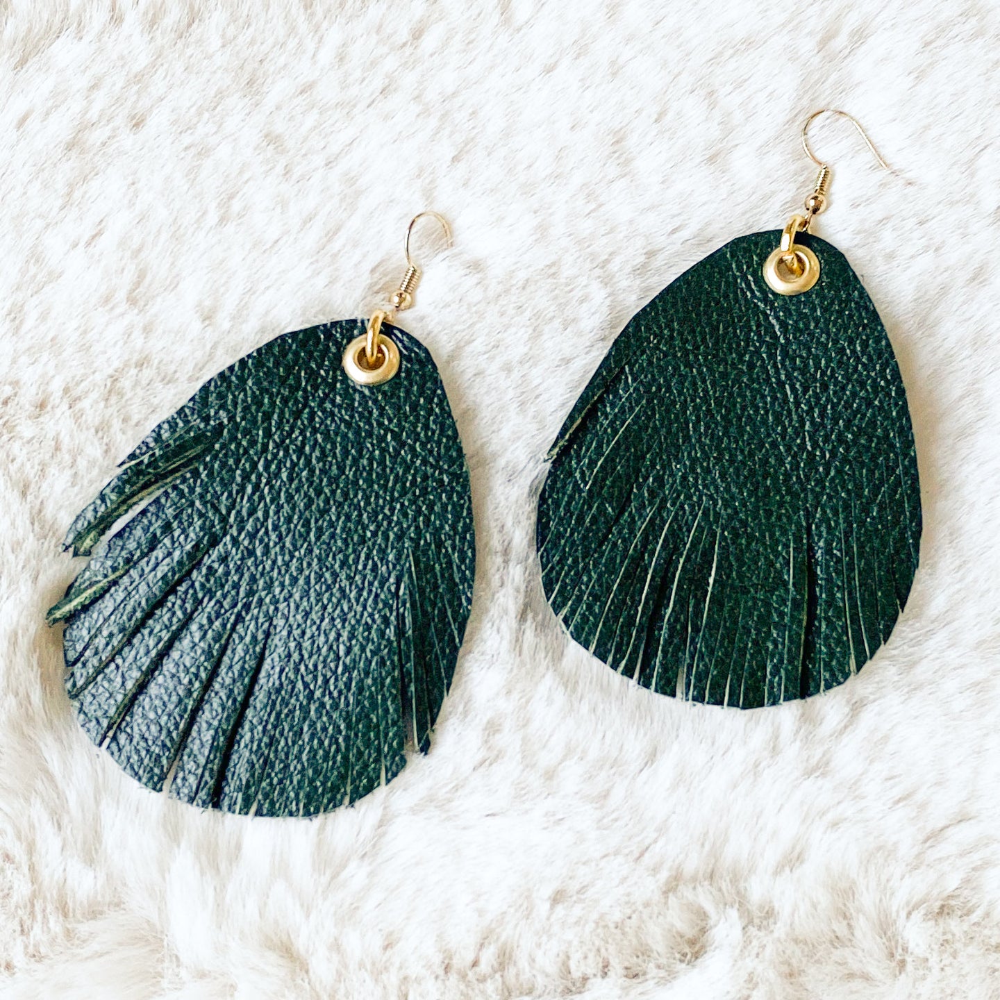 Leather Feather - Dark Green