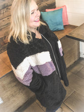 Load image into Gallery viewer, Chic Warmth - lavender chevron coat