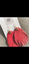 Load image into Gallery viewer, Leather Feather - Luscious Red