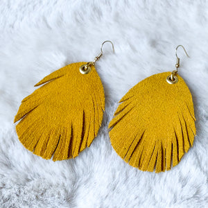 Leather Feather - Mustard