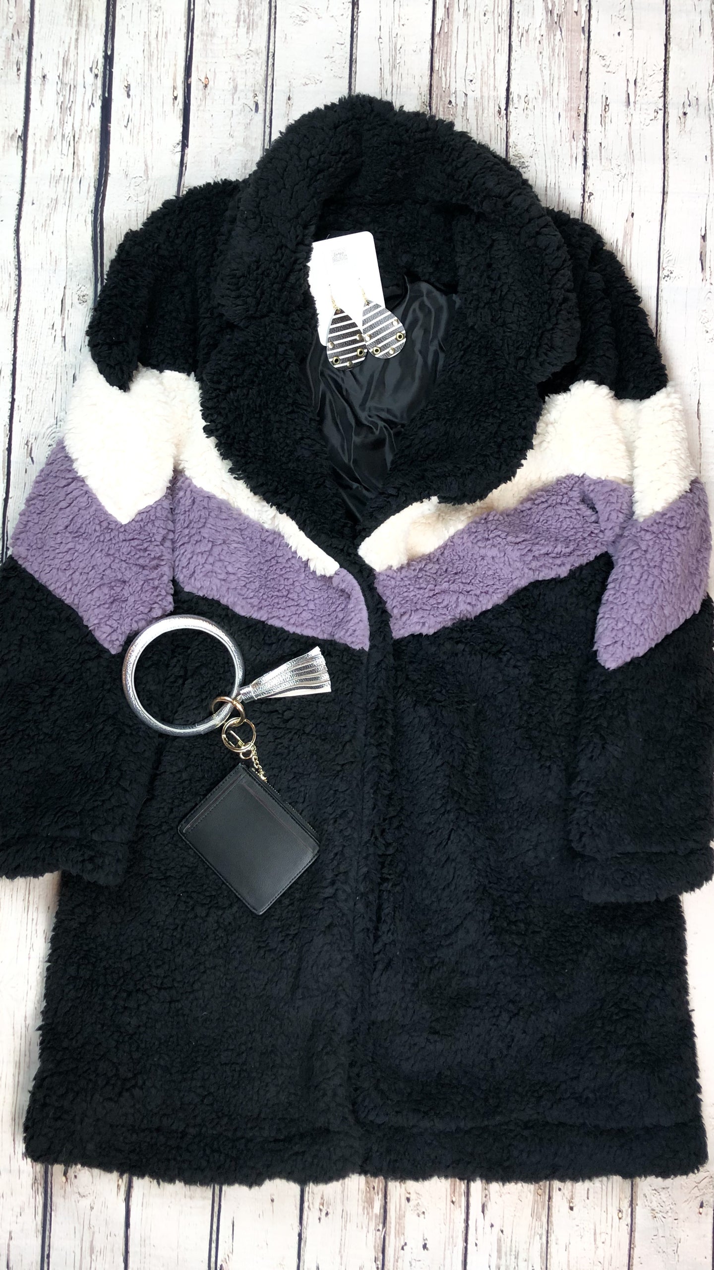 Chic Warmth - lavender chevron coat