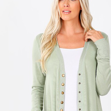 Load image into Gallery viewer, Sage Long Button Cardi