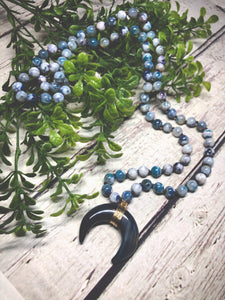 Long Natural Necklace - Blue