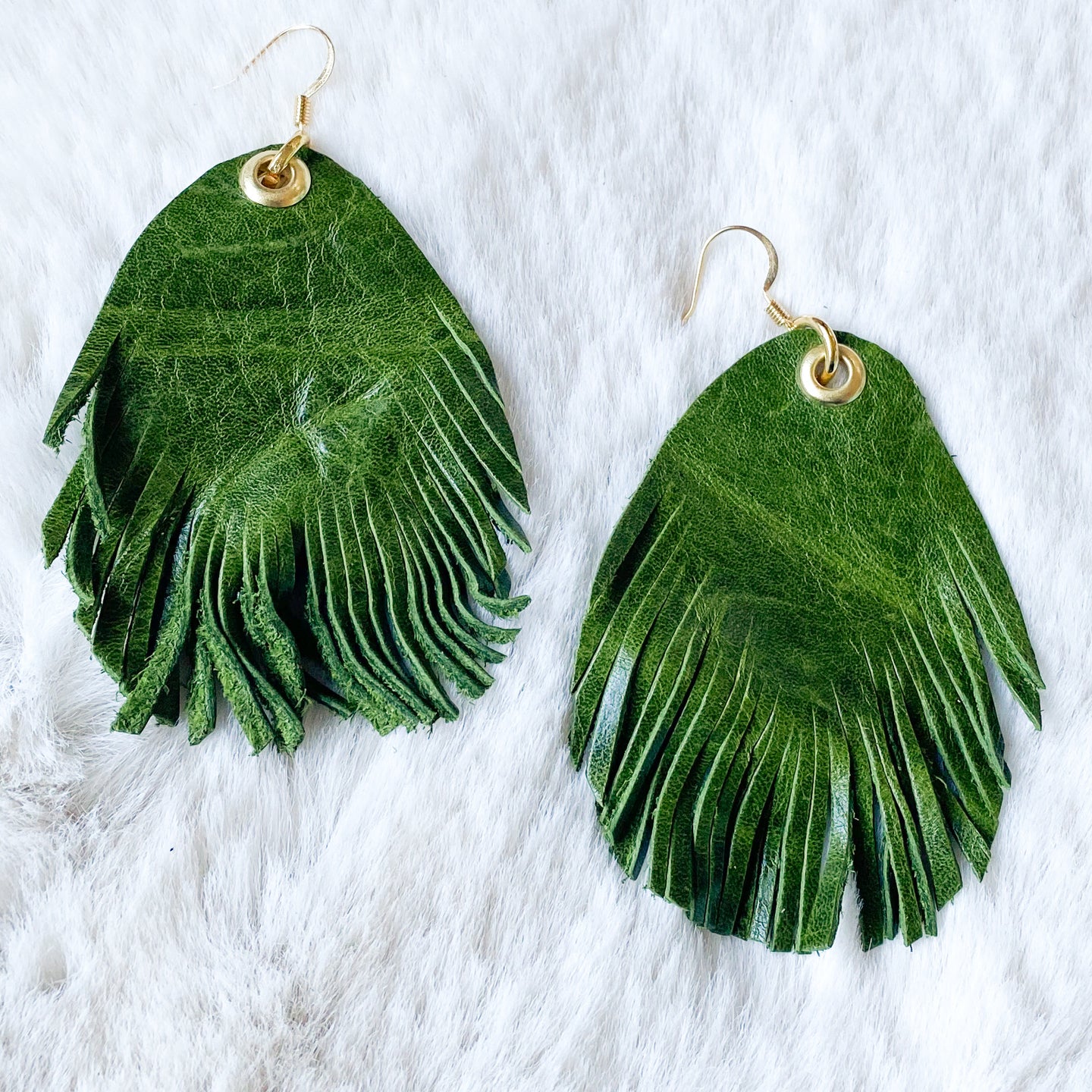 Leather Feather - Olive