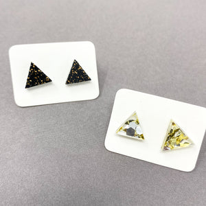 Triangle Gold Fleck Stud Earrings
